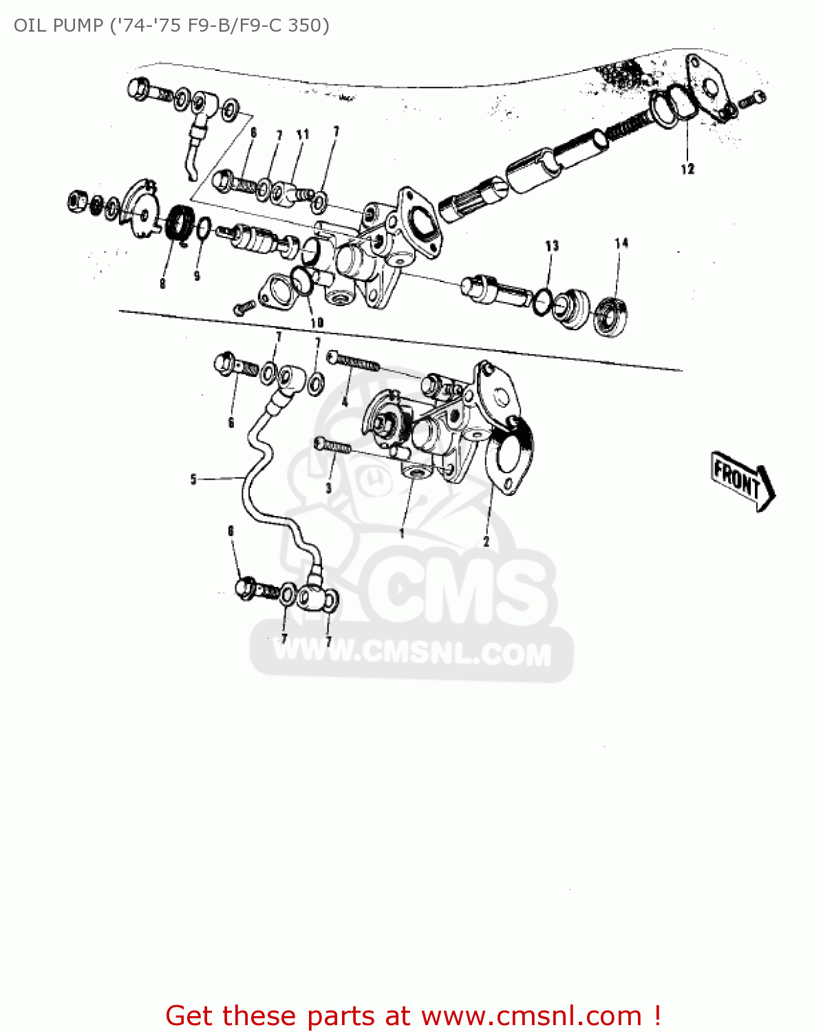 OIL PUMP ('74-'75 F9-B/F9-C 350) F9B 1974 USA CANADA