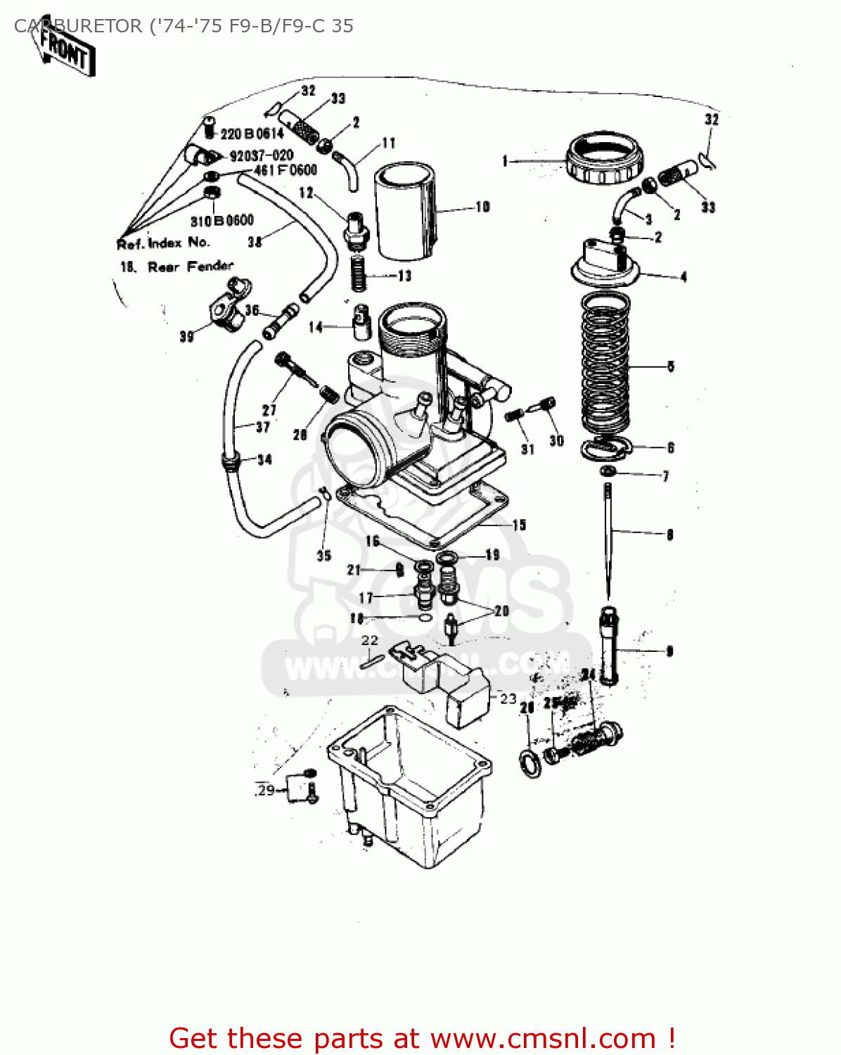 CARBURETOR ('74-'75 F9-B/F9-C 35 F9B 1974 USA CANADA