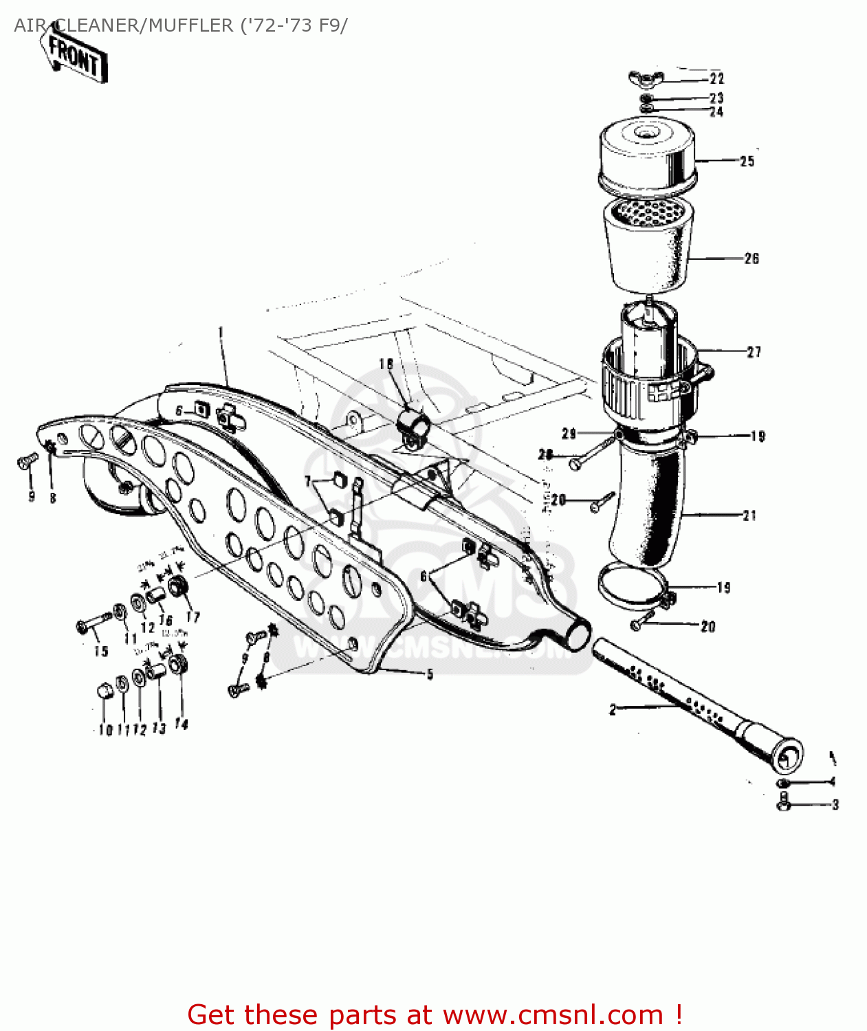 AIR CLEANER/MUFFLER ('72-'73 F9/ F9B 1974 USA CANADA