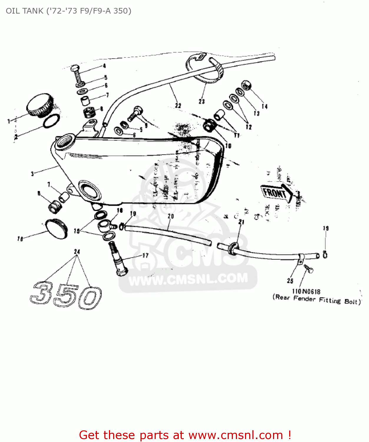 OIL TANK ('72-'73 F9/F9-A 350) F9B 1974 USA CANADA