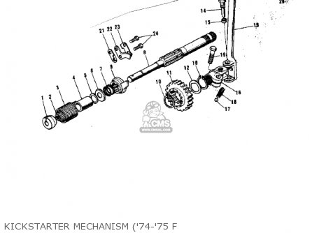 KICKSTARTER MECHANISM ('74-'75 F - F9B 1974 USA CANADA