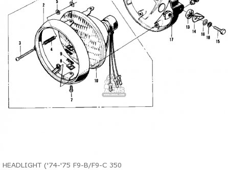 HEADLIGHT ('74-'75 F9-B/F9-C 350 - F9B 1974 USA CANADA