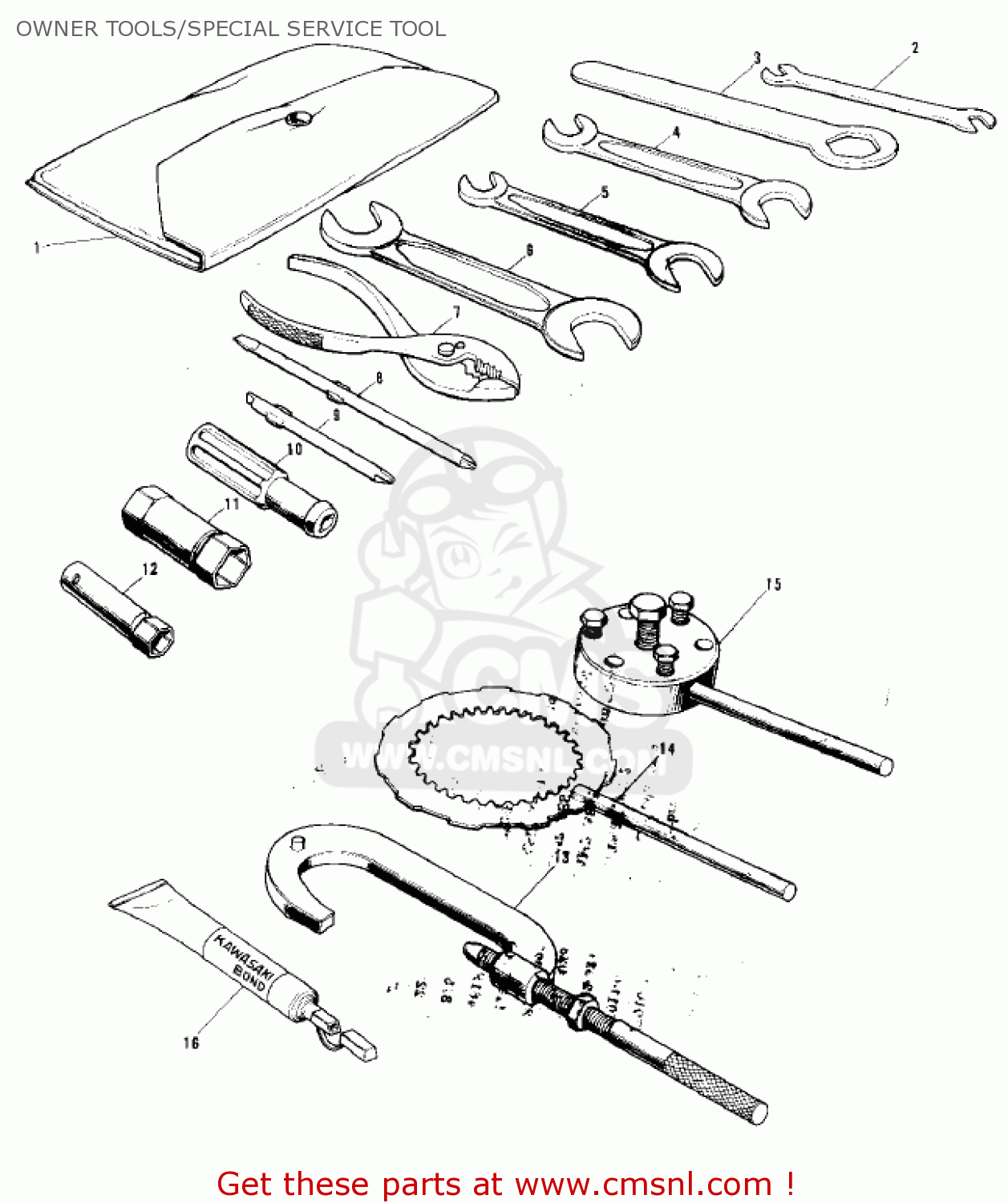 OWNER TOOLS/SPECIAL SERVICE TOOL F9C 1975 USA CANADA