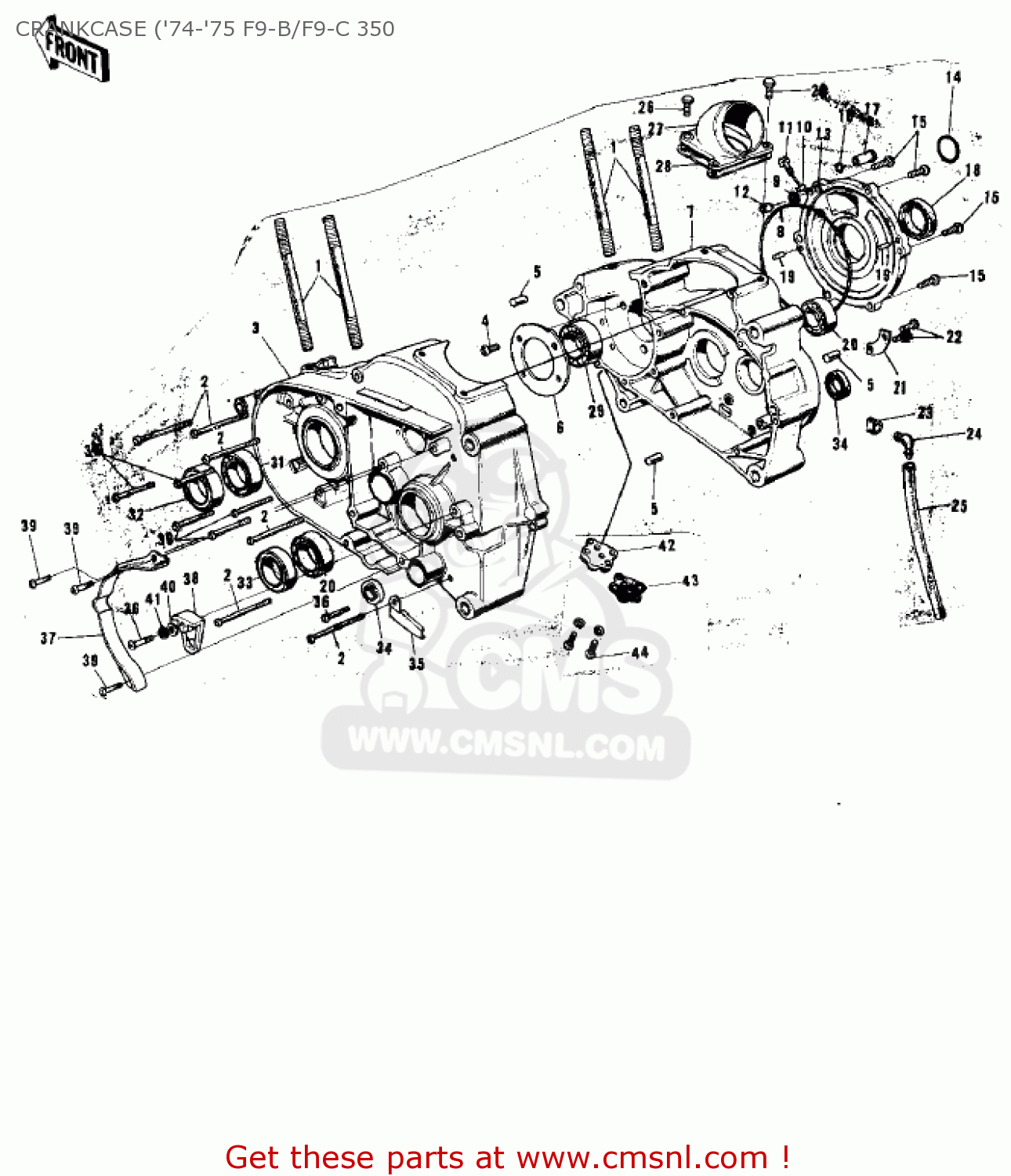 CRANKCASE ('74-'75 F9-B/F9-C 350 F9C 1975 USA CANADA