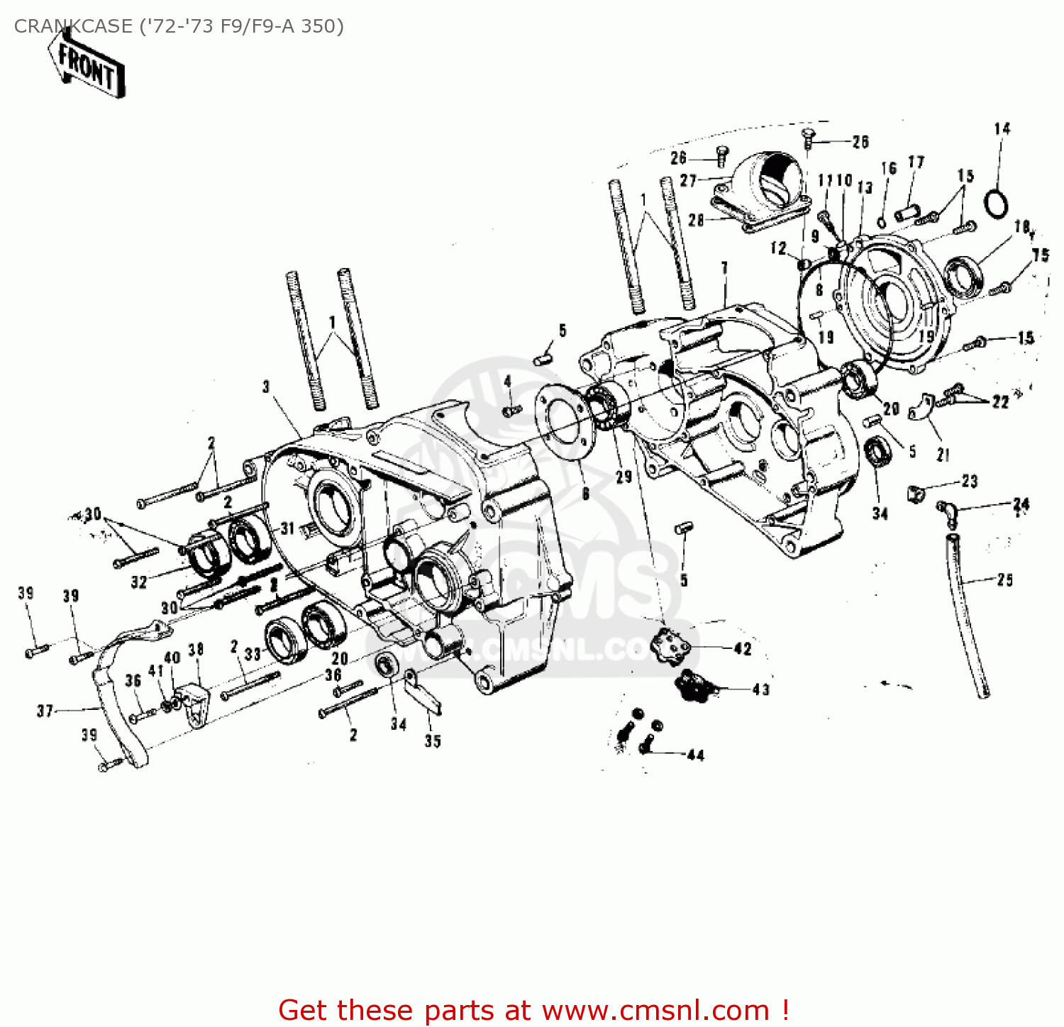 CRANKCASE ('72-'73 F9/F9-A 350) F9C 1975 USA CANADA