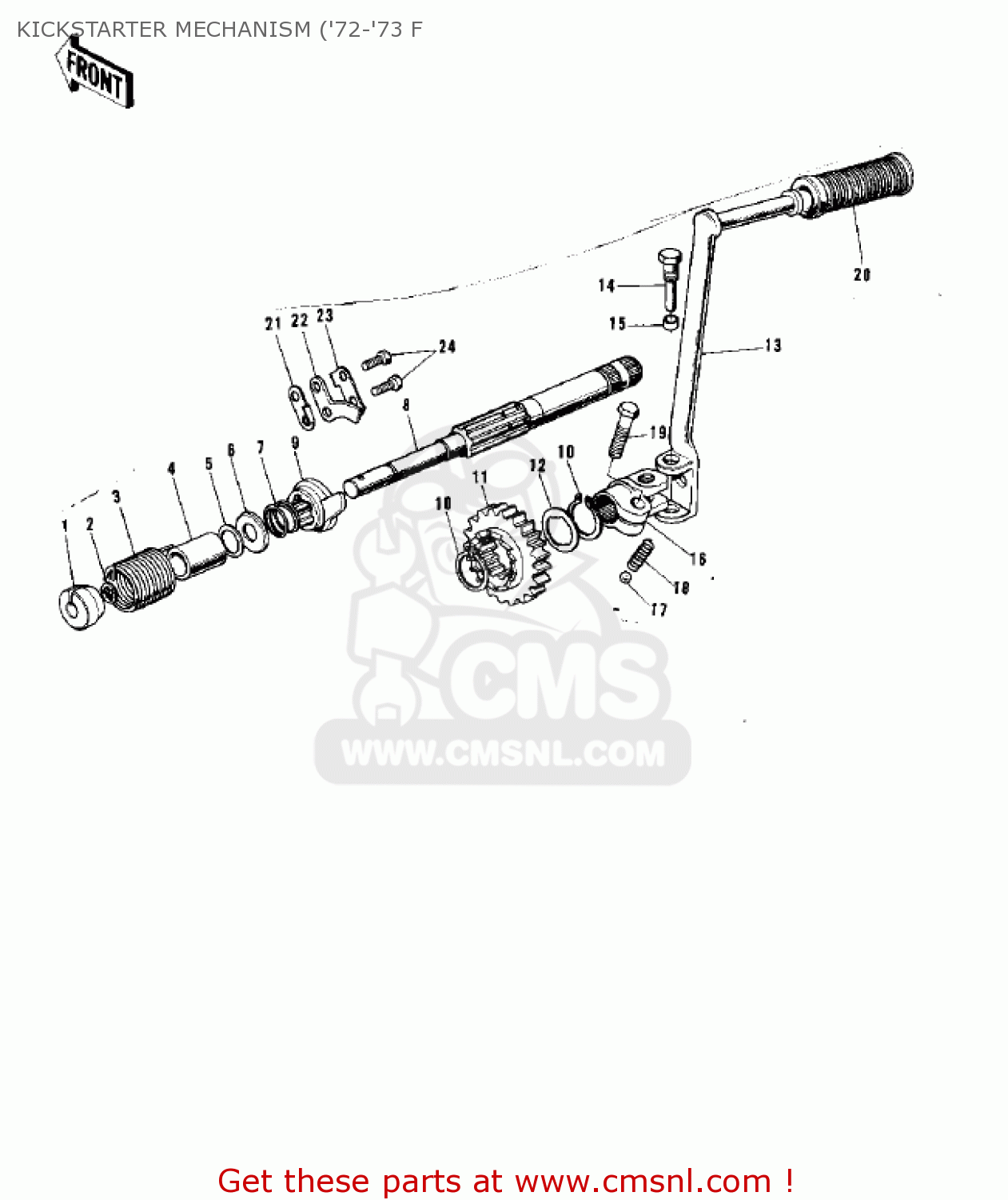 KICKSTARTER MECHANISM ('72-'73 F F9C 1975 USA CANADA