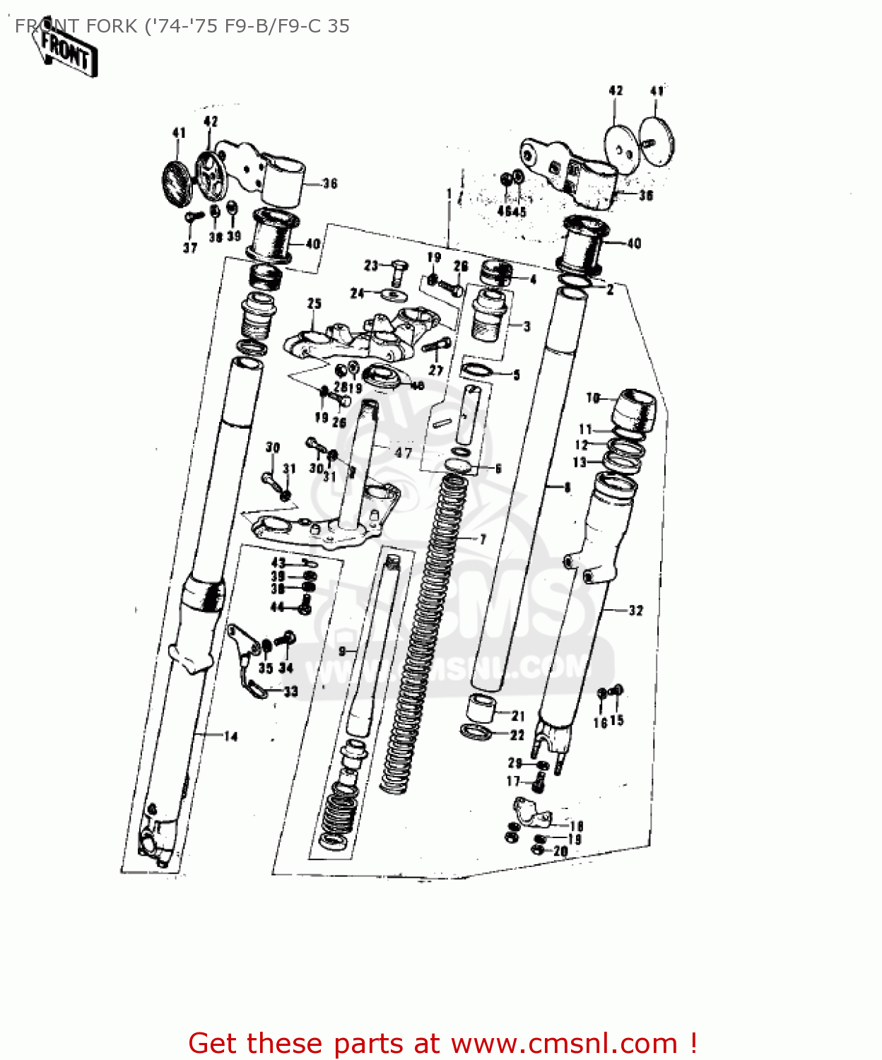 FRONT FORK ('74-'75 F9-B/F9-C 35 F9C 1975 USA CANADA