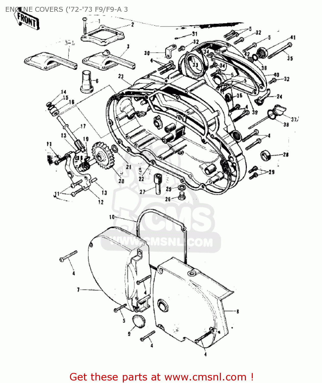 ENGINE COVERS ('72-'73 F9/F9-A 3 F9C 1975 USA CANADA
