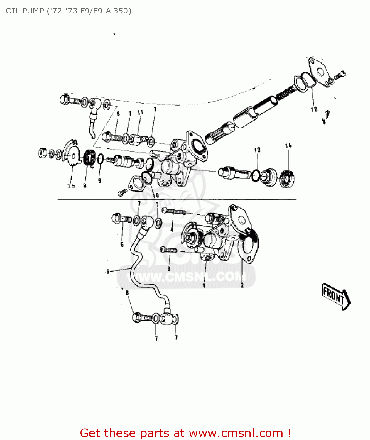 OIL PUMP ('72-'73 F9/F9-A 350) F9C 1975 USA CANADA