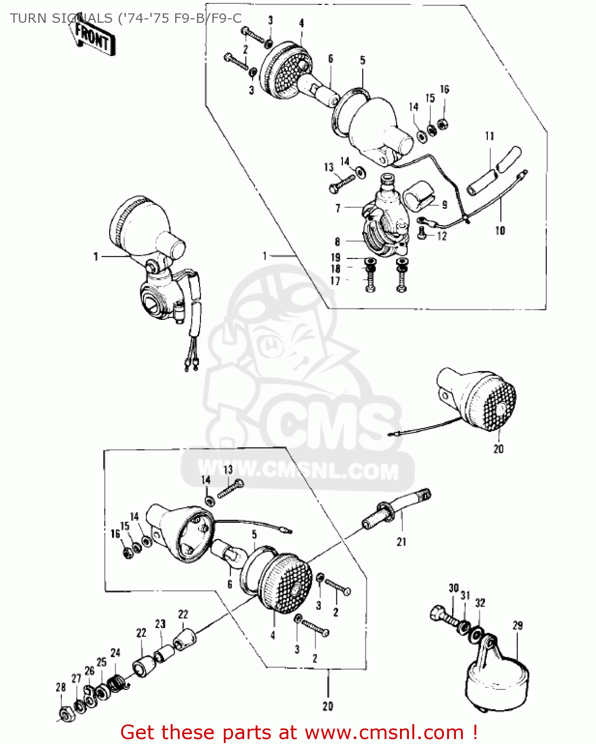 TURN SIGNALS ('74-'75 F9-B/F9-C F9C 1975 USA CANADA