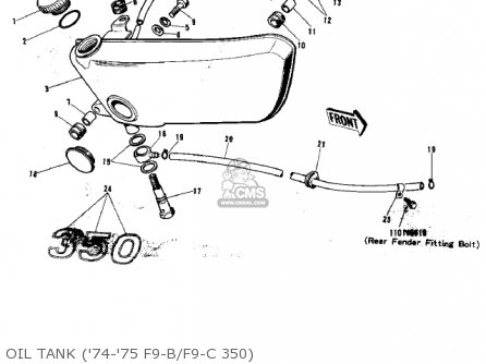 OIL TANK ('74-'75 F9-B/F9-C 350) - F9C 1975 USA CANADA