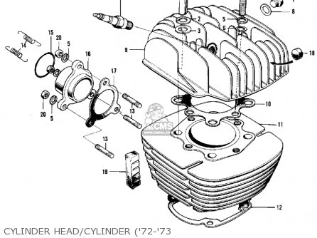 CYLINDER HEAD/CYLINDER ('72-'73 - F9C 1975 USA CANADA
