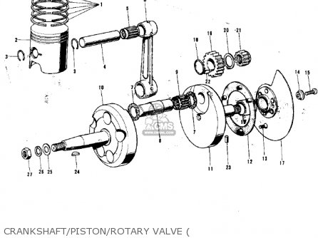 CRANKSHAFT/PISTON/ROTARY VALVE ( - F9C 1975 USA CANADA