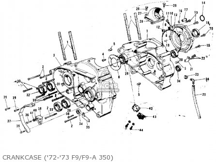 CRANKCASE ('72-'73 F9/F9-A 350) - F9C 1975 USA CANADA