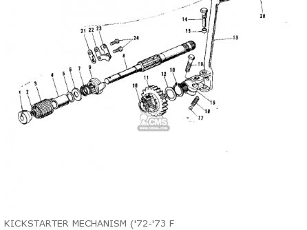 KICKSTARTER MECHANISM ('72-'73 F - F9C 1975 USA CANADA