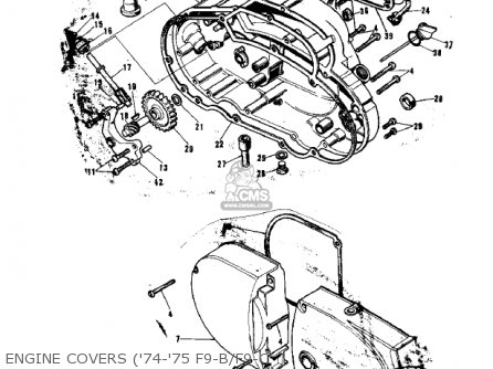 ENGINE COVERS ('74-'75 F9-B/F9-C - F9C 1975 USA CANADA