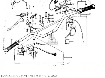 HANDLEBAR ('74-'75 F9-B/F9-C 350 - F9C 1975 USA CANADA