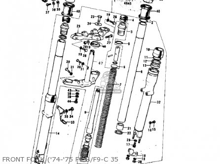 FRONT FORK ('74-'75 F9-B/F9-C 35 - F9C 1975 USA CANADA
