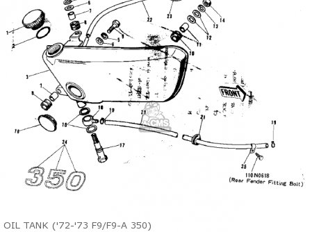 OIL TANK ('72-'73 F9/F9-A 350) - F9C 1975 USA CANADA