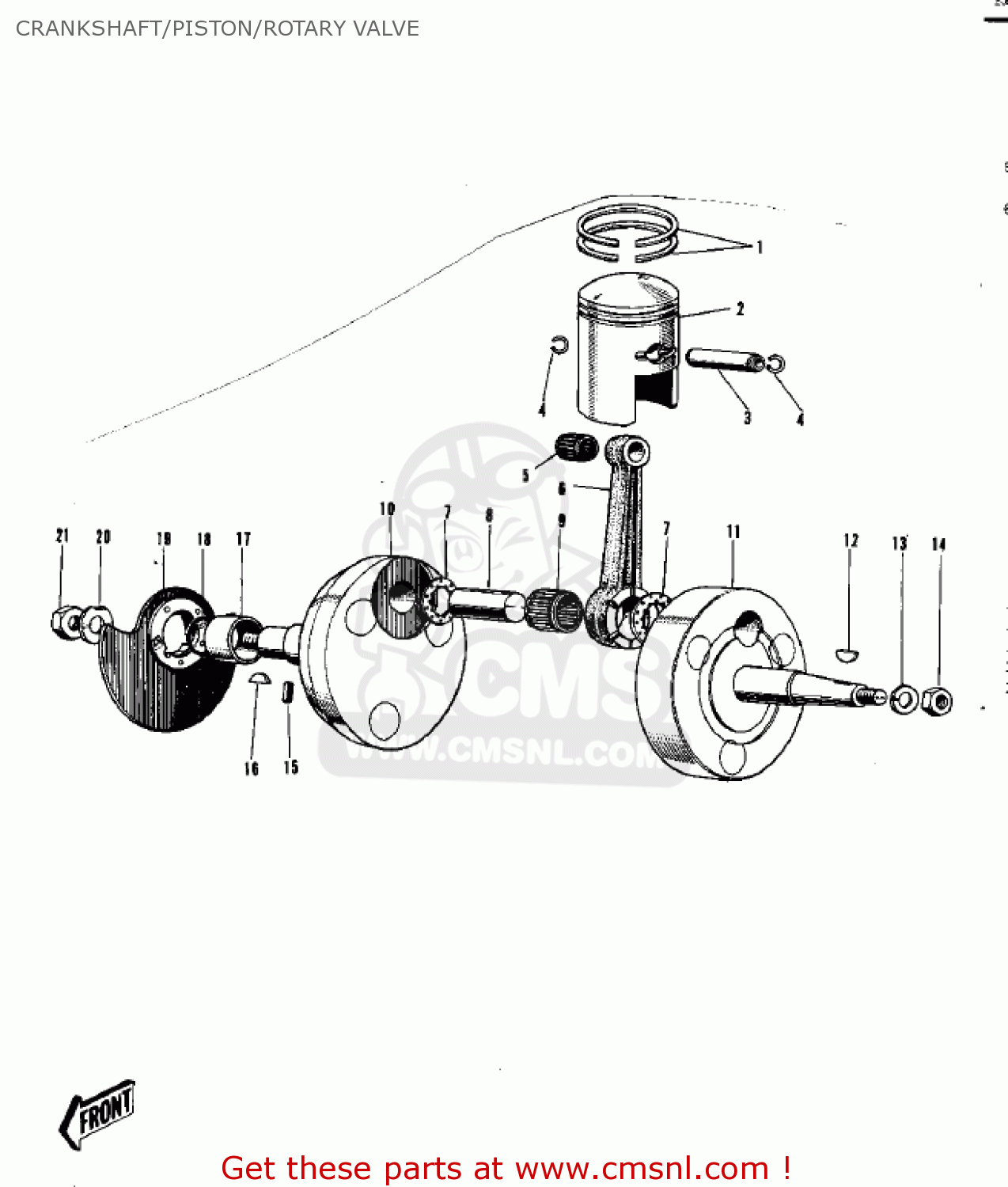 CRANKSHAFT/PISTON/ROTARY VALVE G31M CENTURION 1970
