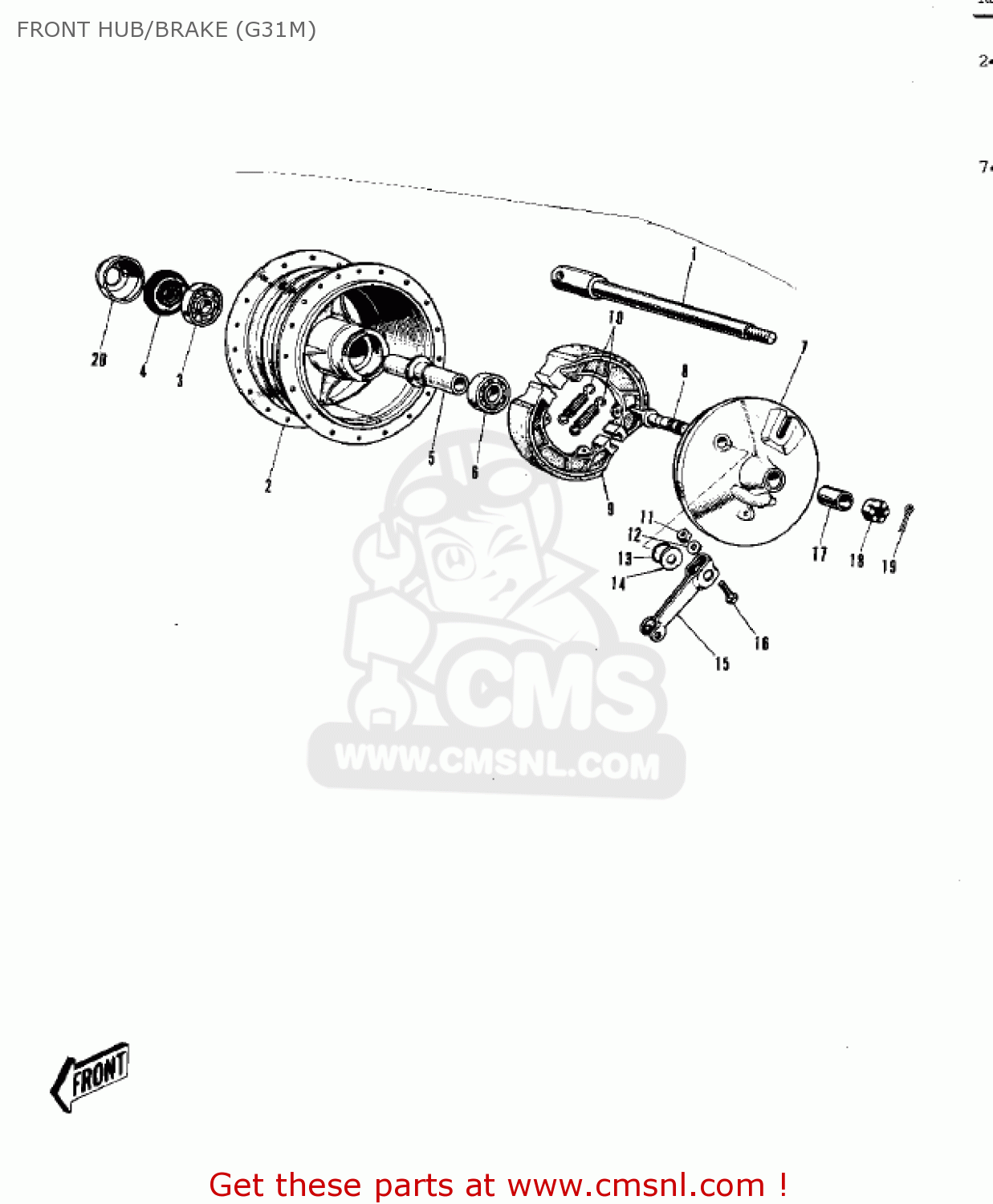 FRONT HUB/BRAKE (G31M) G31MA CENTURION 1971