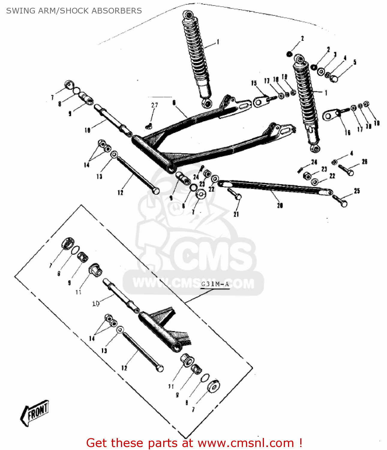 SWING ARM/SHOCK ABSORBERS G31MA CENTURION 1971