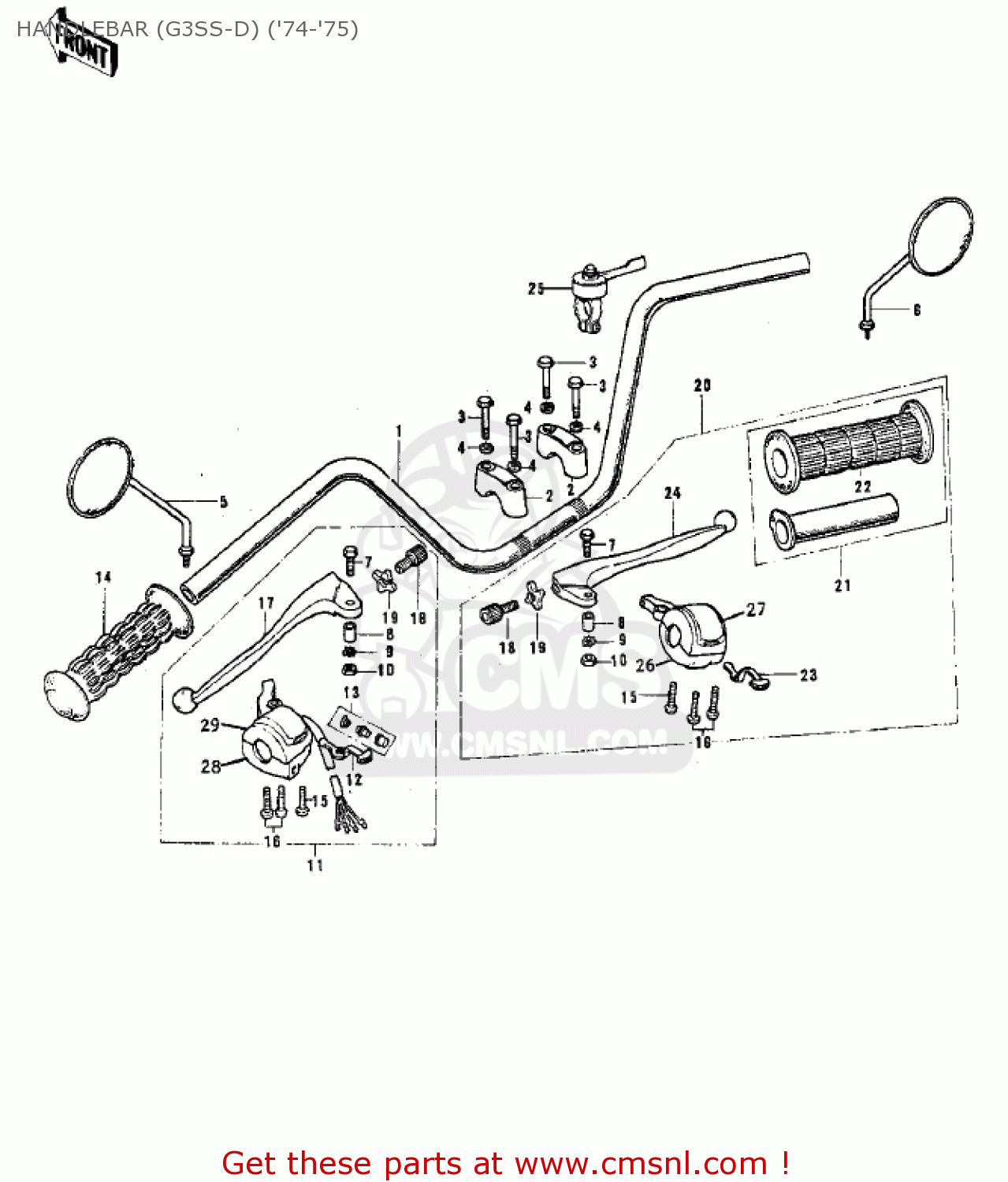 HANDLEBAR (G3SS-D) ('74-'75) G3SS 1969 USA CANADA