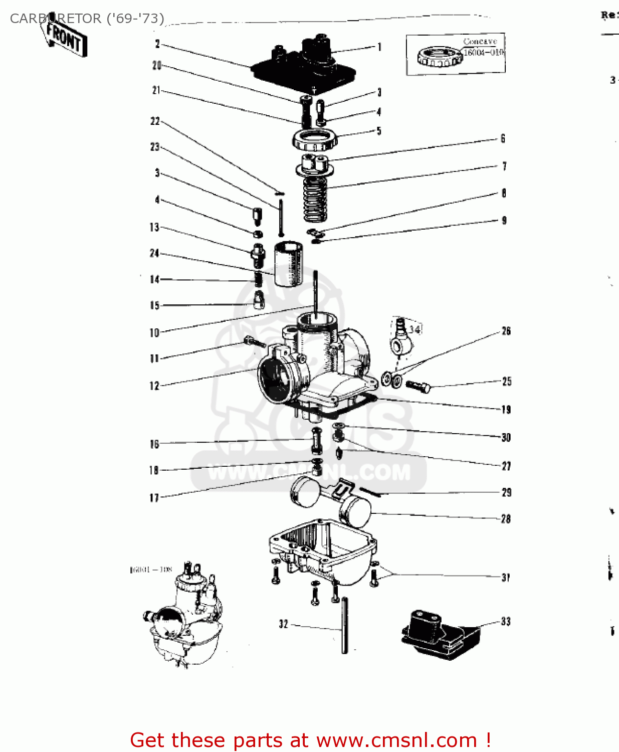 CARBURETOR ('69-'73) G3SS 1969 USA CANADA