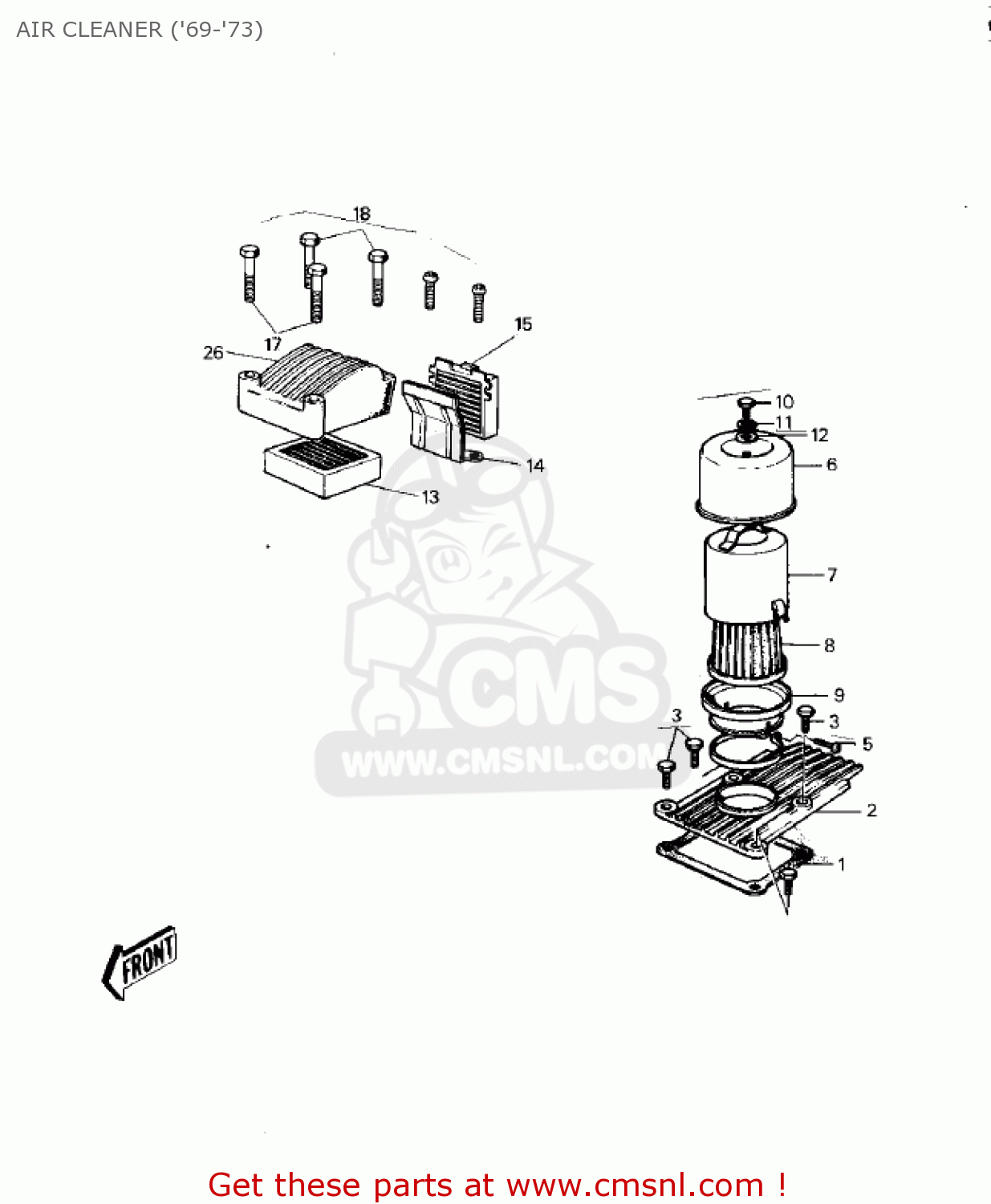 AIR CLEANER ('69-'73) G3SS 1969 USA CANADA