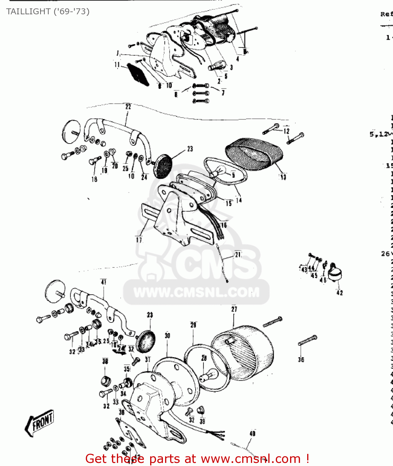 TAILLIGHT ('69-'73) G3SS 1969 USA CANADA