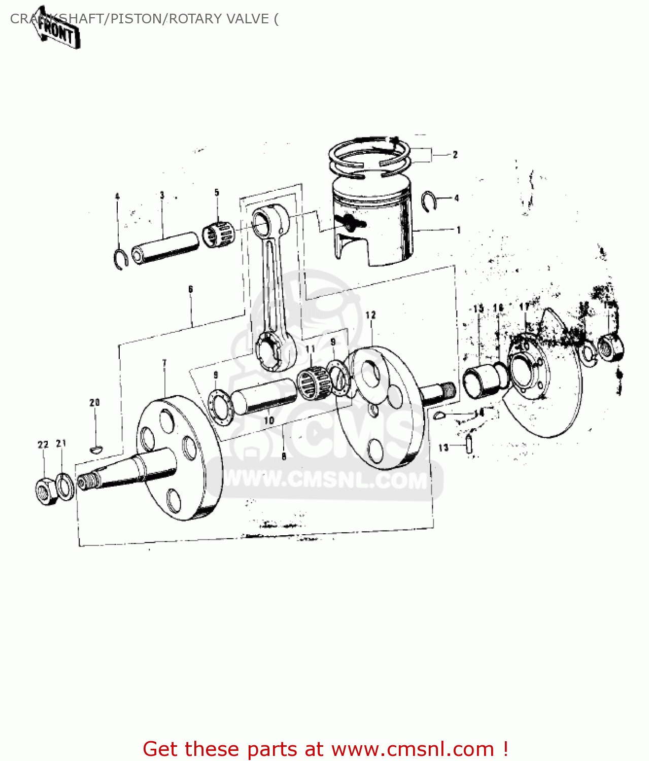 CRANKSHAFT/PISTON/ROTARY VALVE ( G3SS 1969 USA CANADA