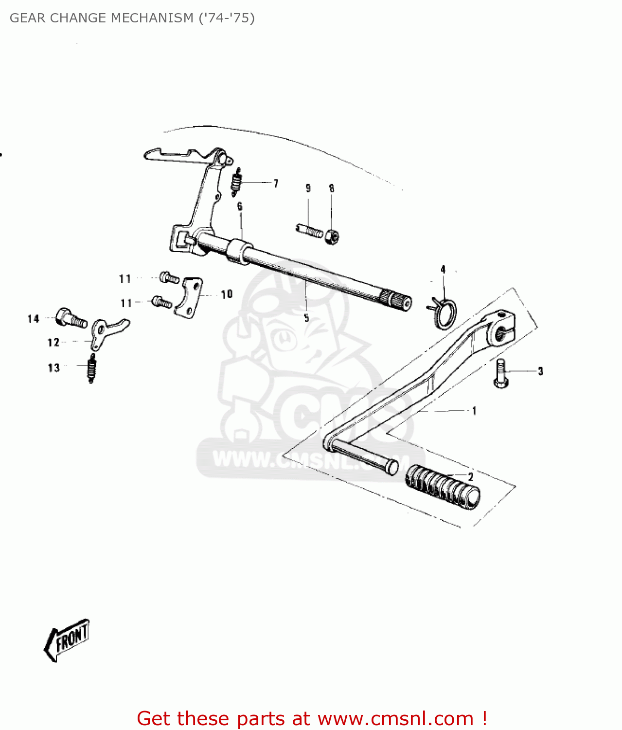 GEAR CHANGE MECHANISM ('74-'75) G3SS 1969 USA CANADA
