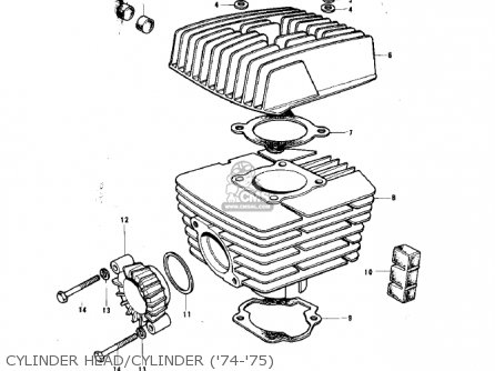 CYLINDER HEAD/CYLINDER ('74-'75) - G3SS 1969 USA CANADA