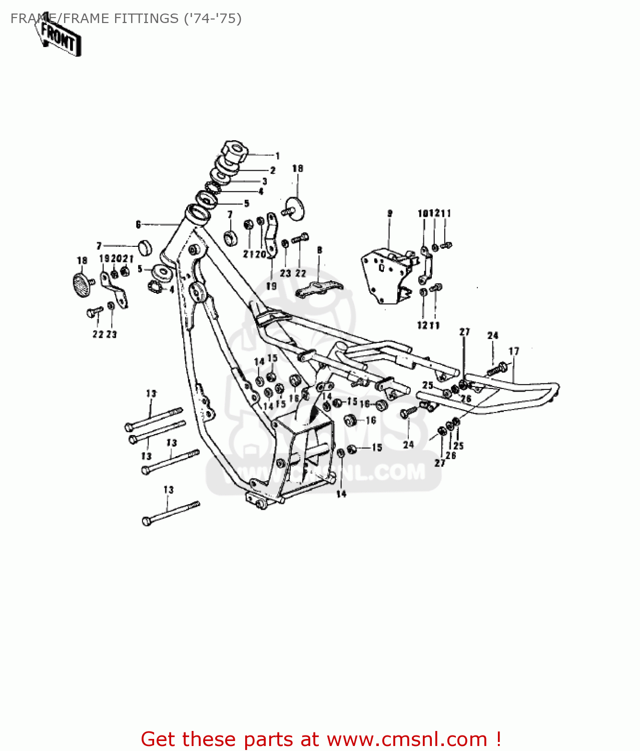 FRAME/FRAME FITTINGS ('74-'75) G3SS 1970 USA CANADA