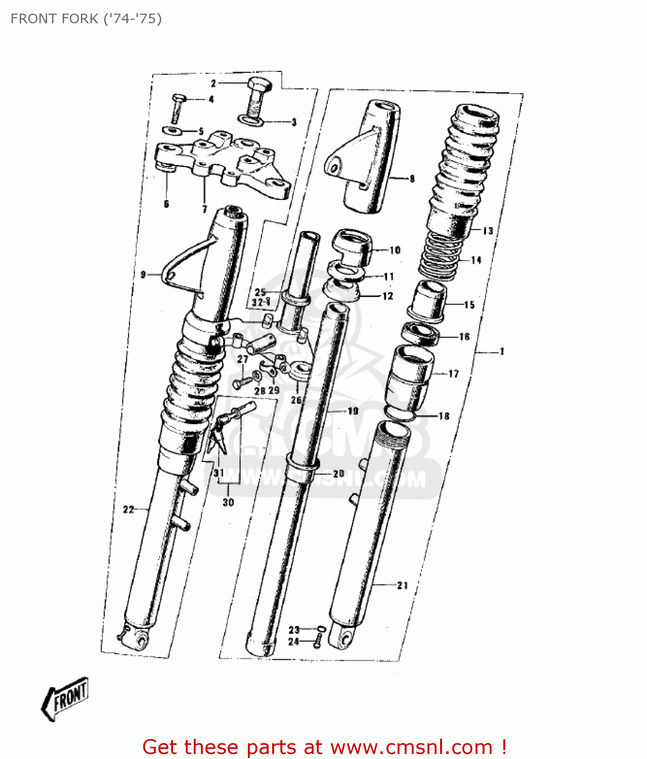 FRONT FORK ('74-'75) G3SS 1970 USA CANADA