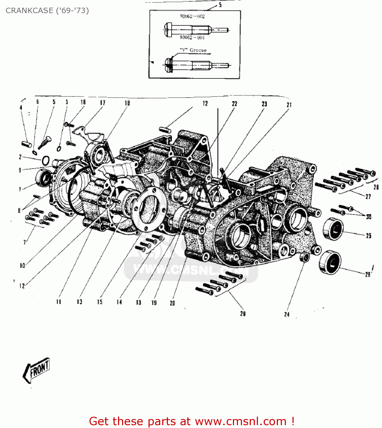 CRANKCASE ('69-'73) G3SS 1970 USA CANADA