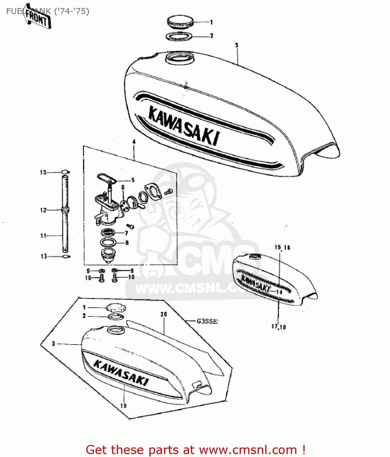 FUEL TANK ('74-'75) G3SS 1970 USA CANADA