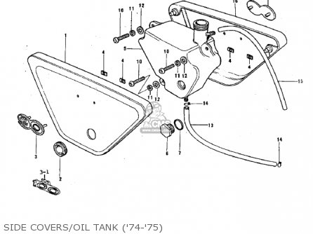 SIDE COVERS/OIL TANK ('74-'75) - G3SS 1970 USA CANADA