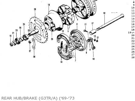 REAR HUB/BRAKE (G3TR/A) ('69-'73 - G3SS 1970 USA CANADA