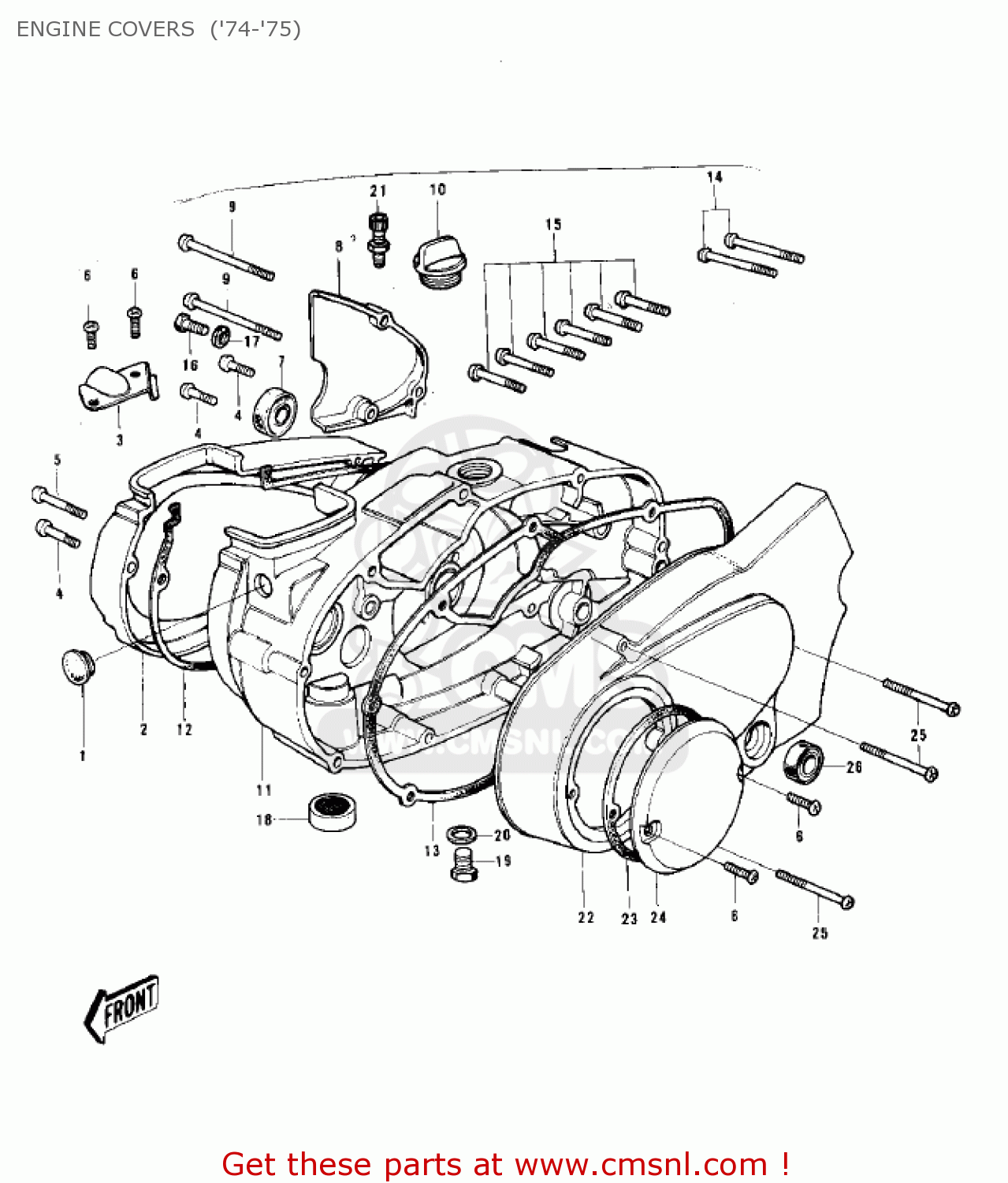 ENGINE COVERS  ('74-'75) G3SSA 1971 USA CANADA