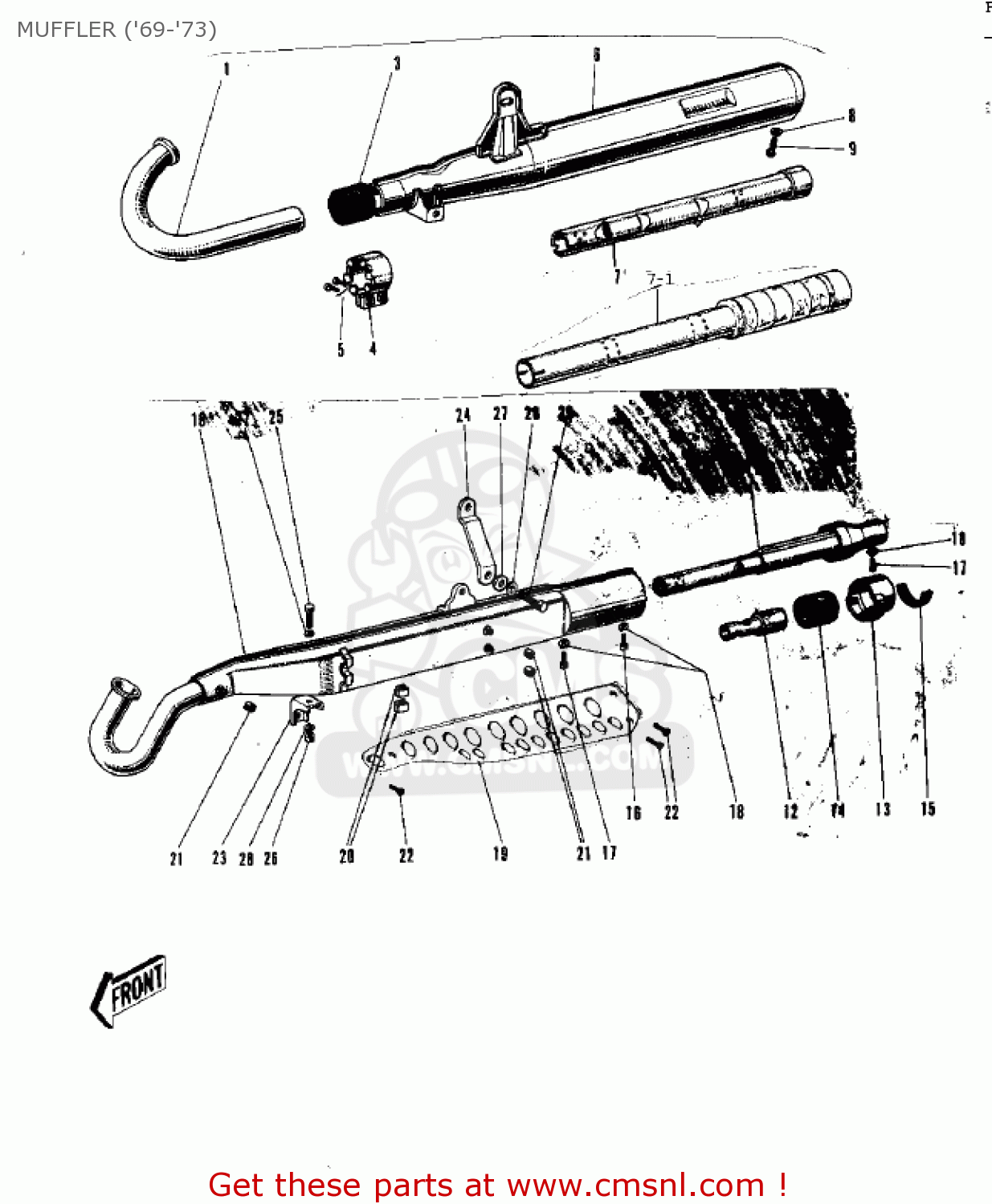 MUFFLER ('69-'73) G3SSA 1971 USA CANADA