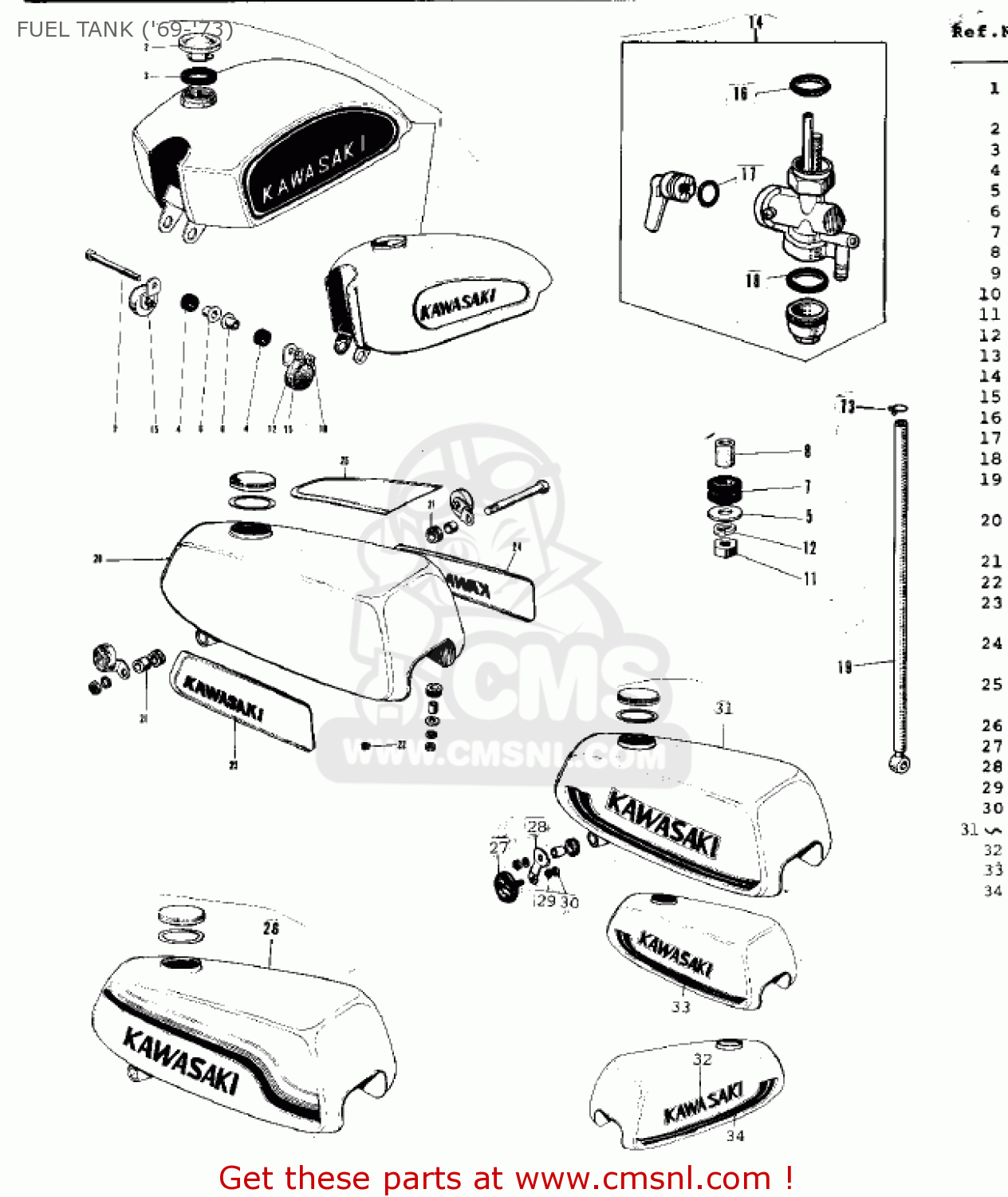 FUEL TANK ('69-'73) G3SSA 1971 USA CANADA