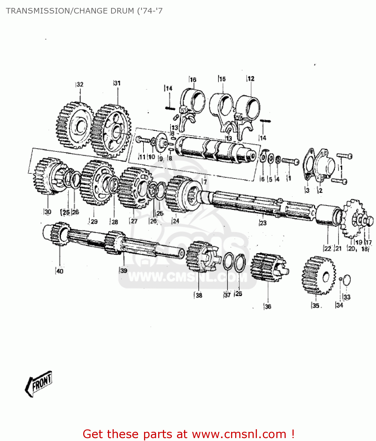 TRANSMISSION/CHANGE DRUM ('74-'7 G3SSA 1971 USA CANADA