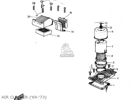 AIR CLEANER ('69-'73) - G3SSA 1971 USA CANADA