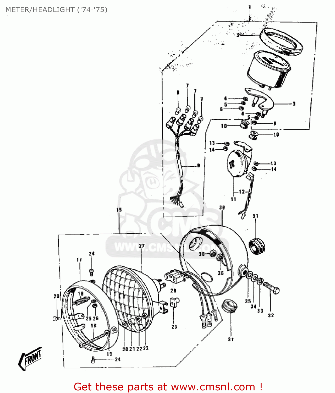 METER/HEADLIGHT ('74-'75) G3SSB 1972 USA CANADA