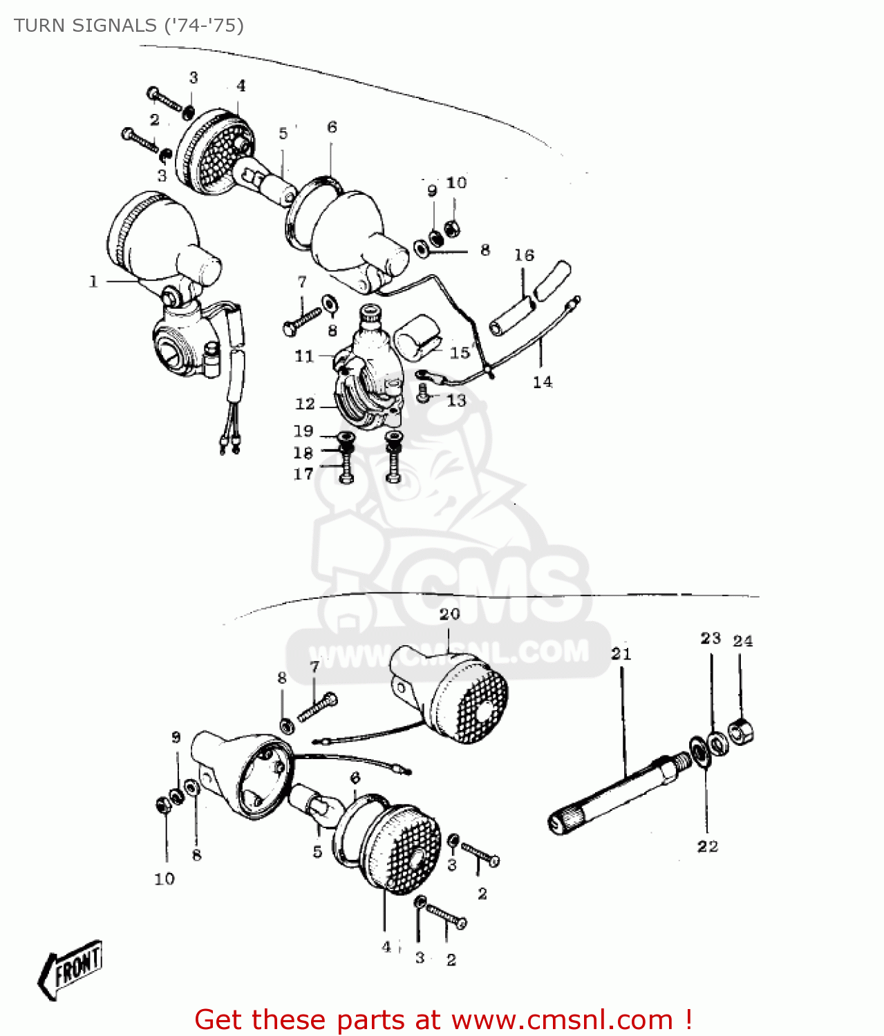 TURN SIGNALS ('74-'75) G3SSB 1972 USA CANADA