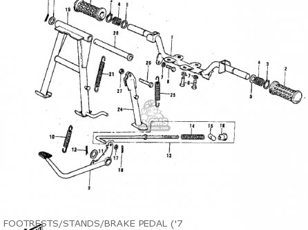 FOOTRESTS/STANDS/BRAKE PEDAL ('7 - G3SSB 1972 USA CANADA