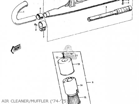 AIR CLEANER/MUFFLER ('74-'75) - G3SSB 1972 USA CANADA