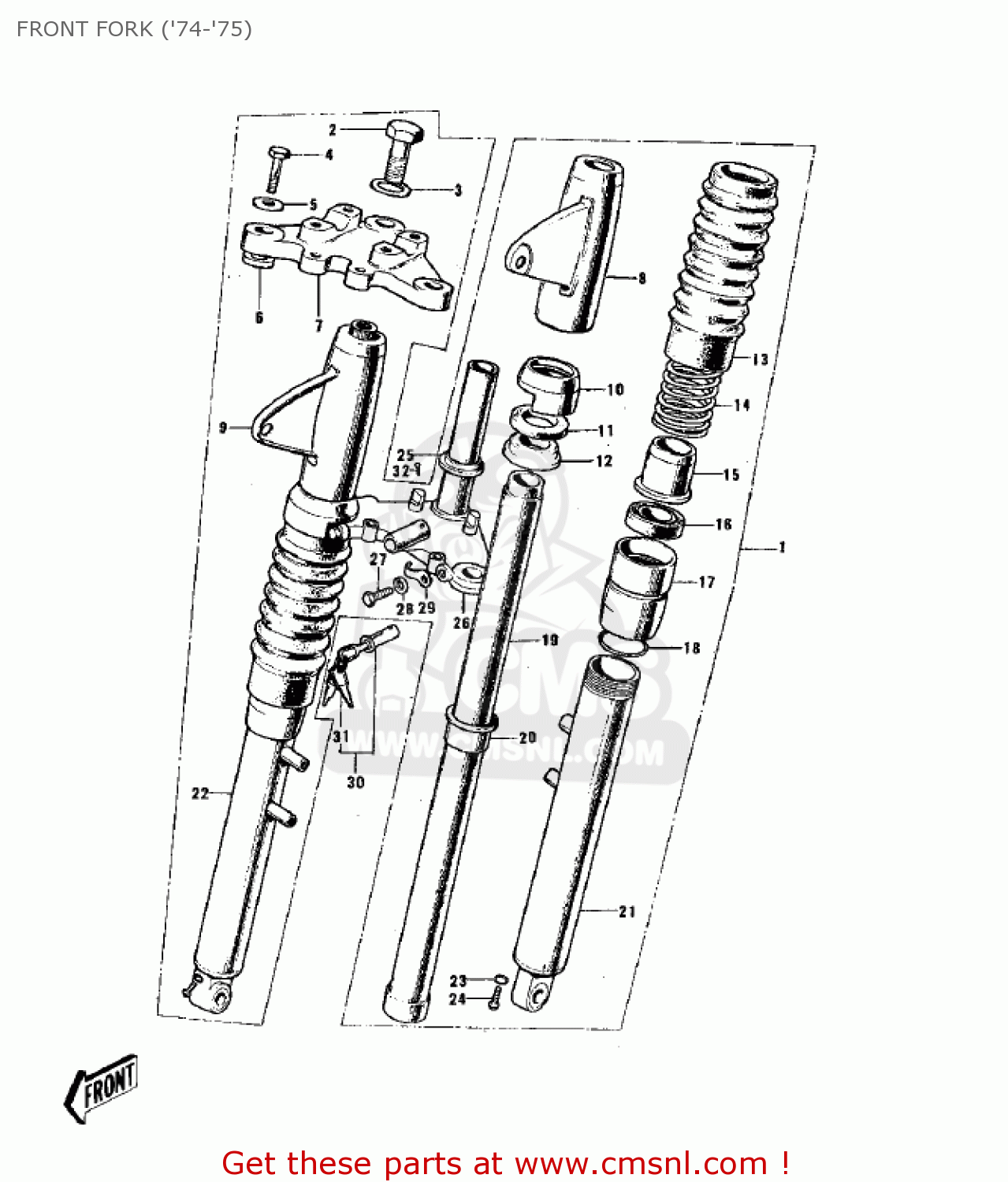 FRONT FORK ('74-'75) G3SSC 1973 USA CANADA