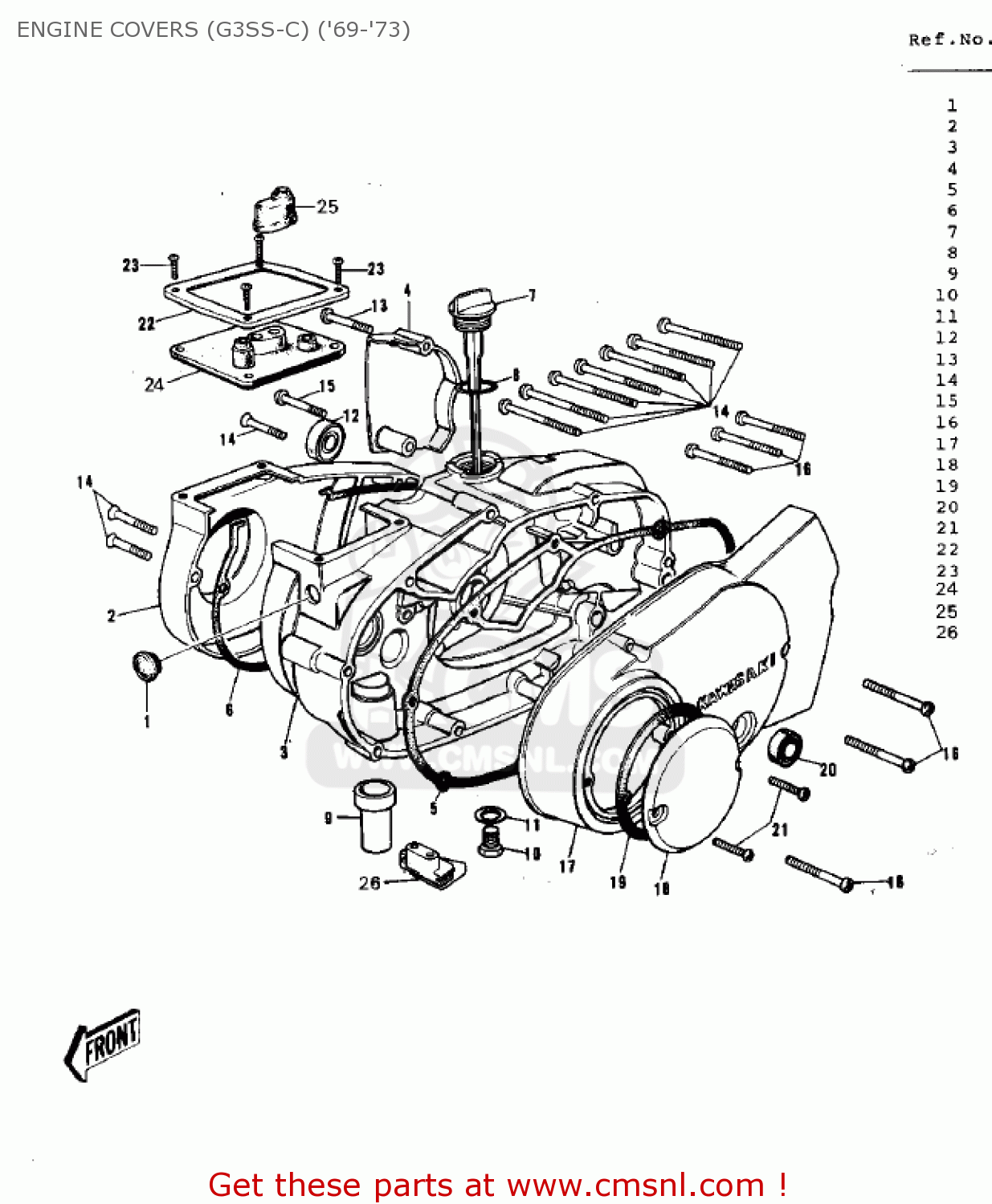 ENGINE COVERS (G3SS-C) ('69-'73) G3SSC 1973 USA CANADA